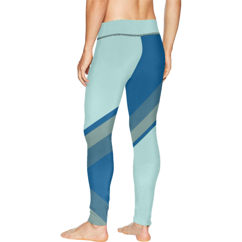 Classic Blue Layers on Bleached Coral Men's All Over Print Leggings (Model L38)