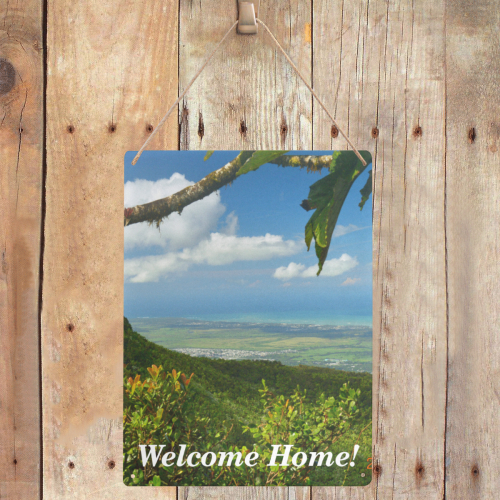 Awersome view from Tres picachos El Yunque rainforest - Welcome Home - DSC_2918 Metal Tin Sign 12"x16"