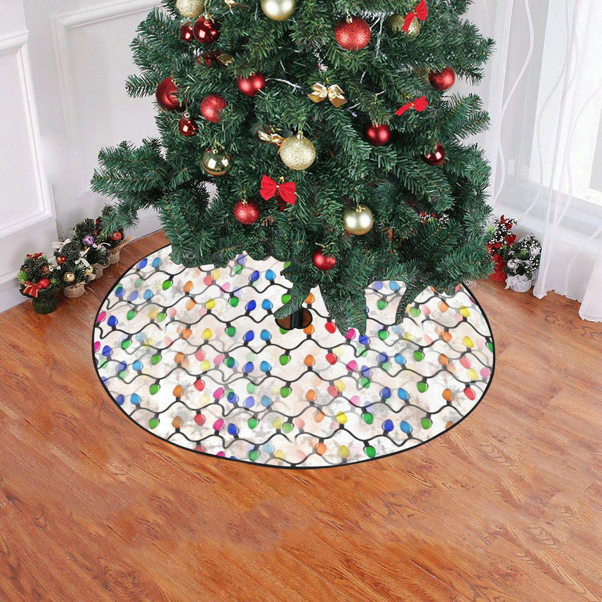 Christmas Lights by Nico Bielow Christmas Tree Skirt 47" x 47"