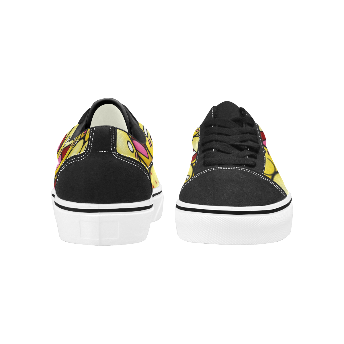 skate emoji002 Women's Low Top Skateboarding Shoes (Model E001-2)