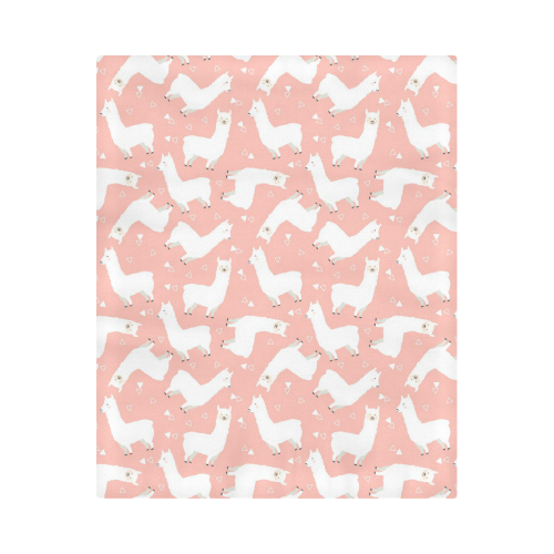 Pink Llama Pattern Duvet Cover 86"x70" ( All-over-print)