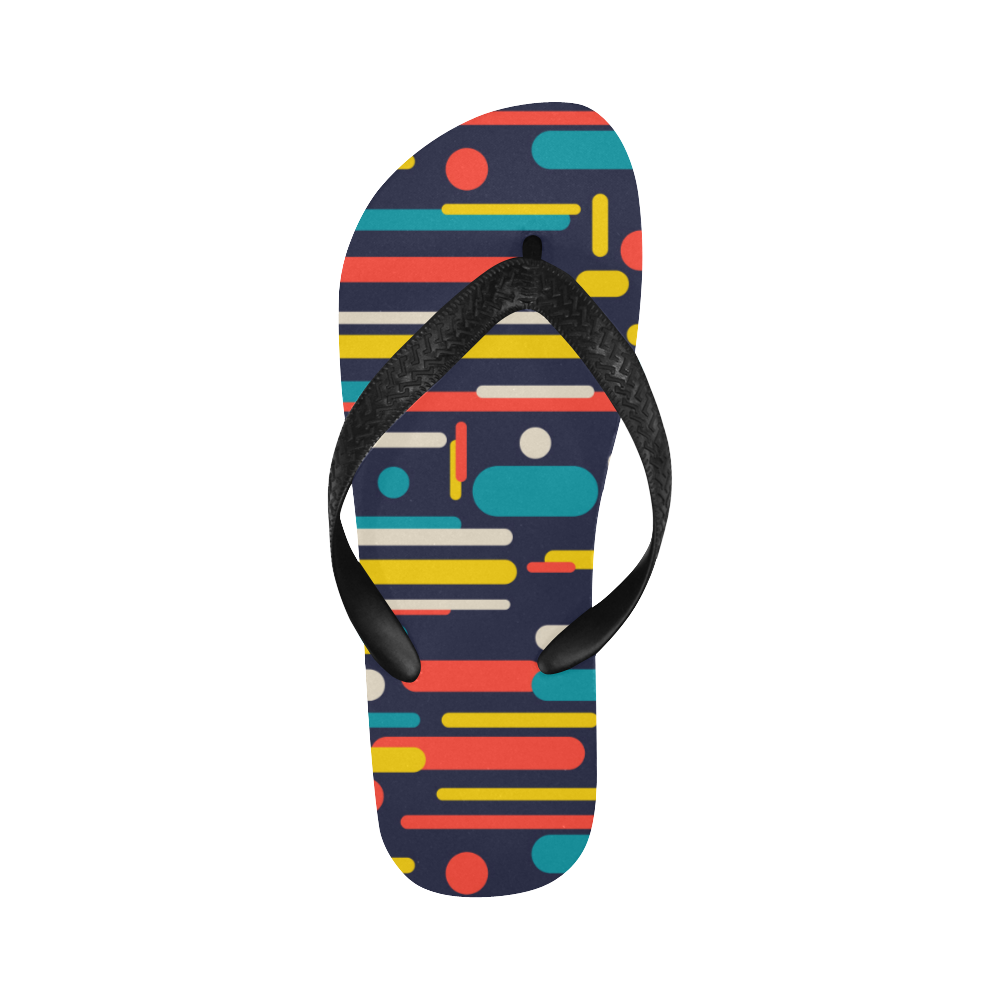 Colorful Rectangles Flip Flops for Men/Women (Model 040)
