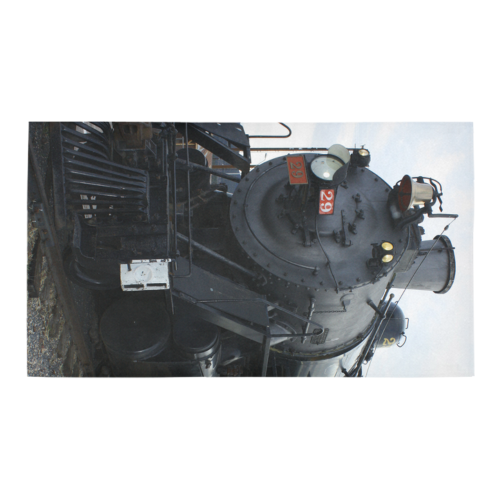 Railroad Vintage Steam Engine on Train Tracks Bath Rug 16''x 28''