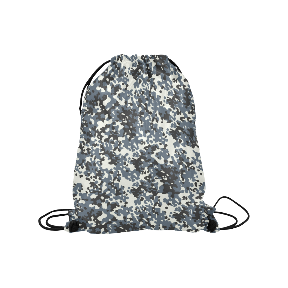 Urban City Black/Gray Digital Camouflage Medium Drawstring Bag Model 1604 (Twin Sides) 13.8"(W) * 18.1"(H)