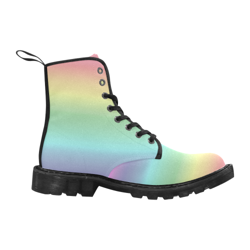 Pastel Rainbow Martin Boots for Men (Black) (Model 1203H)