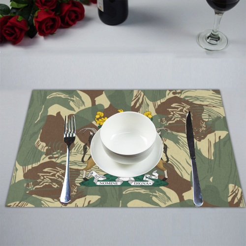 Rhodesian Brushstrokes Camouflage V2 Placemat 14’’ x 19’’ (Set of 2)