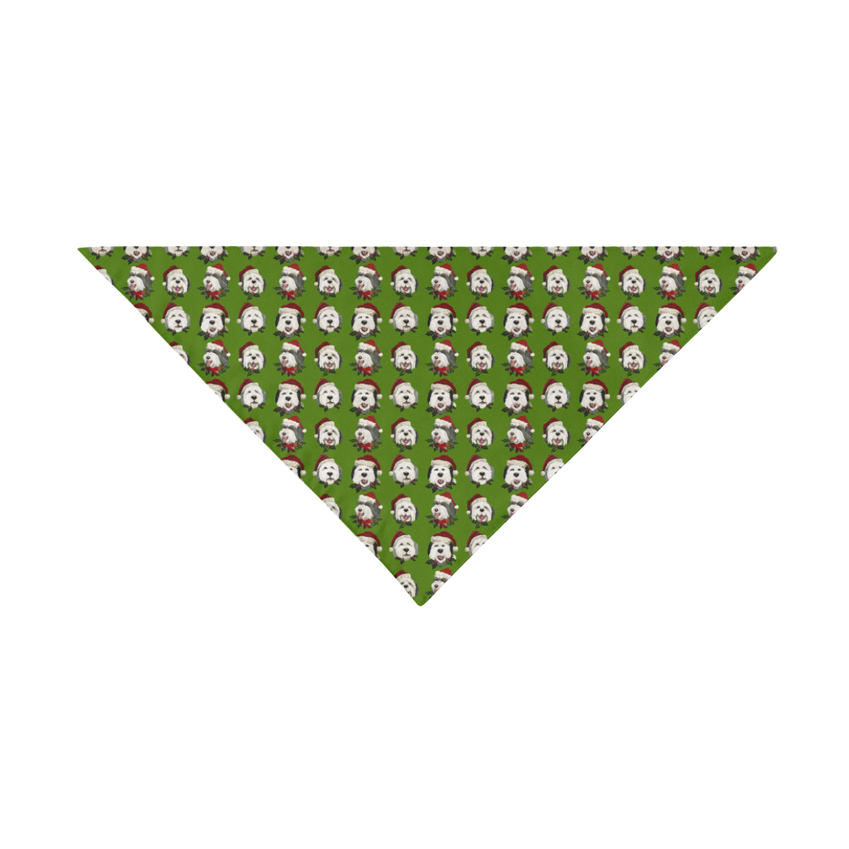 santa shaggies -green Pet Dog Bandana/Large Size