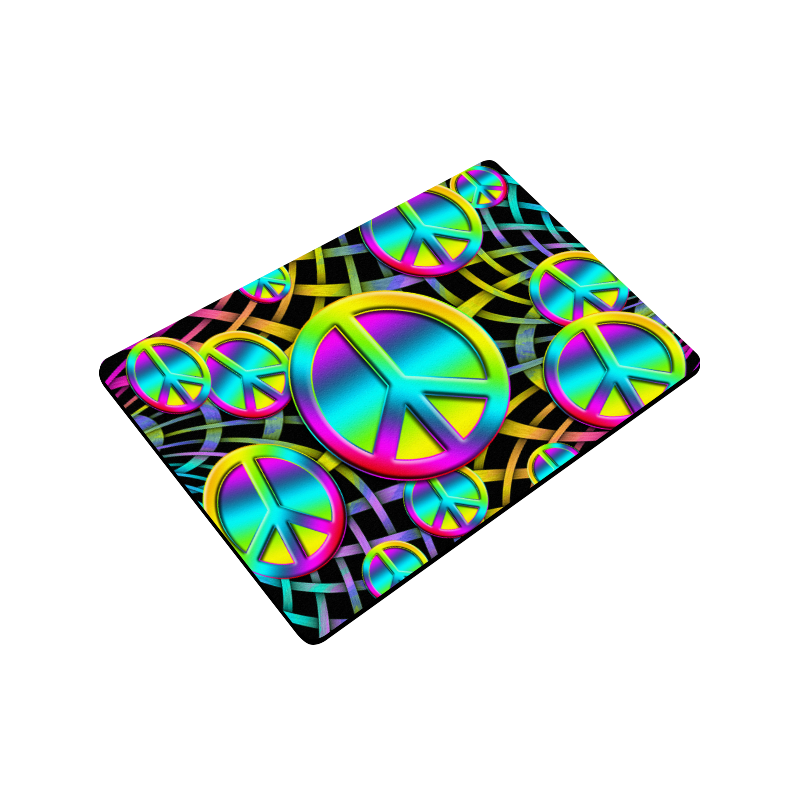 Neon Colorful PEACE pattern Doormat 24"x16"