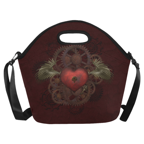 Fantastic Steampunk Heart Love Neoprene Lunch Bag/Large (Model 1669)