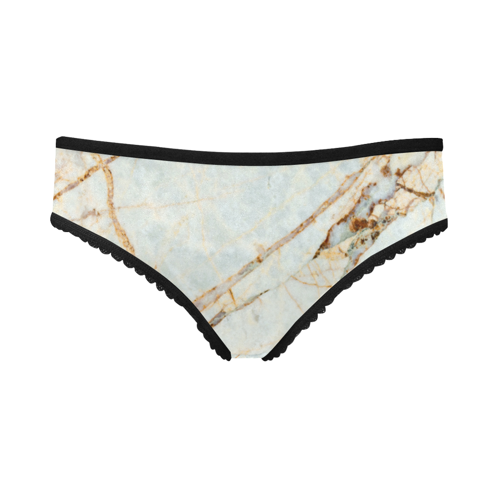 Marble Gold Pattern Women's All Over Print Girl Briefs (Model L14)