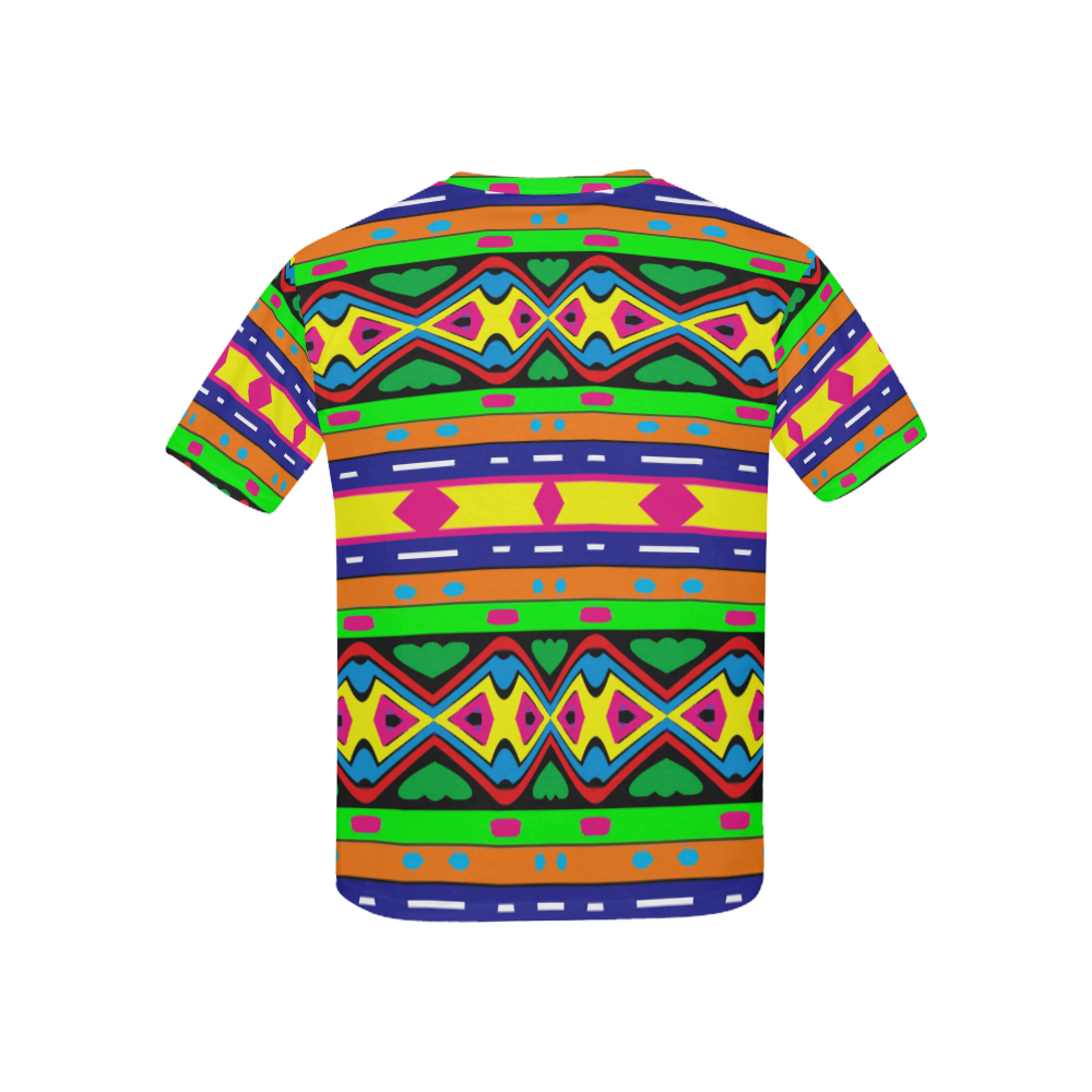 Distorted colorful shapes and stripes Kids' All Over Print T-shirt (USA Size) (Model T40)