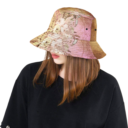 Wonderful floral design, vintage All Over Print Bucket Hat