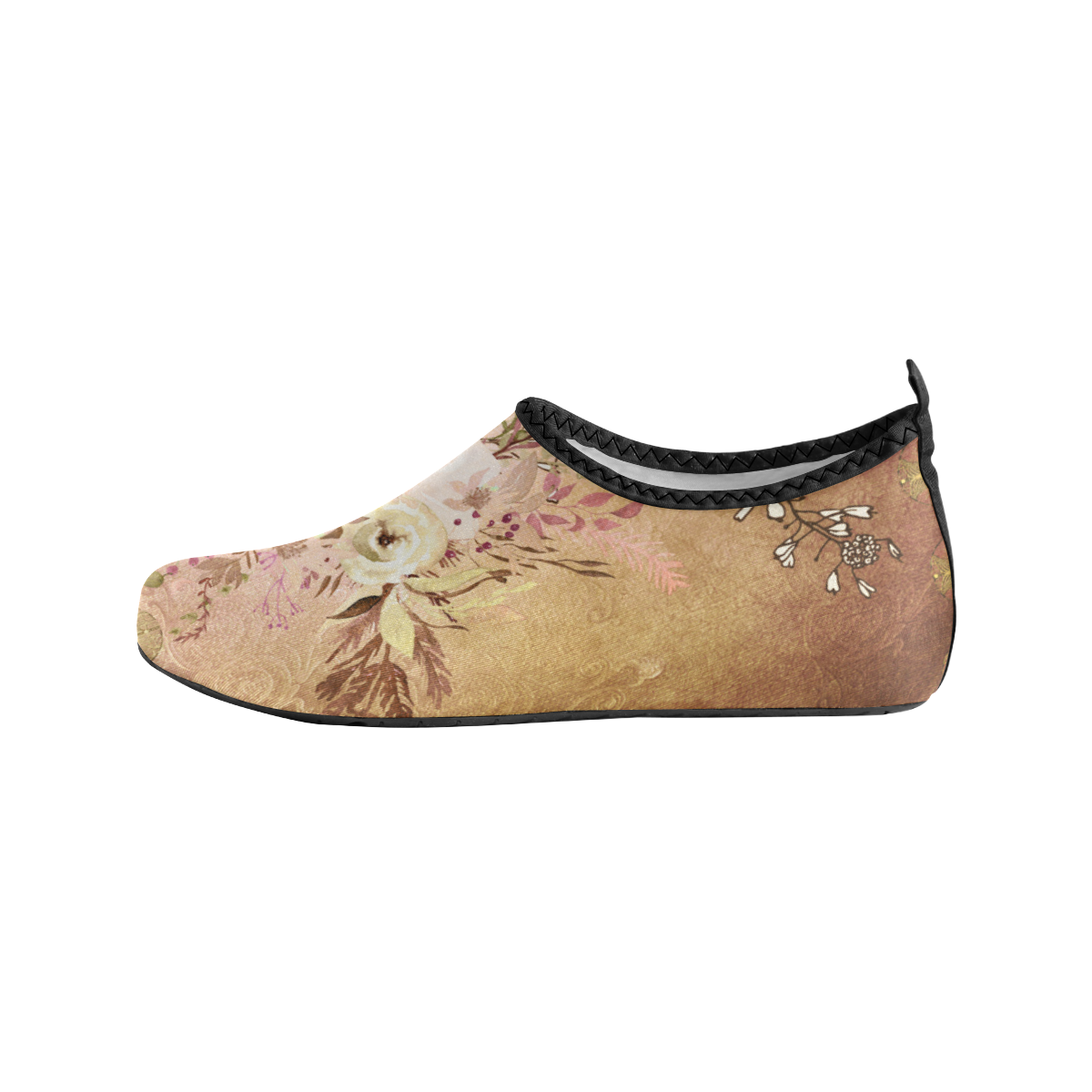 Wonderful floral design, vintage Men's Slip-On Water Shoes (Model 056)