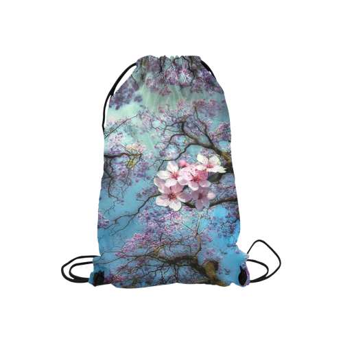 Cherry Blossoms Small Drawstring Bag Model 1604 (Twin Sides) 11"(W) * 17.7"(H)