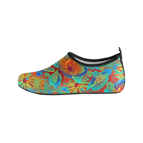 bright tropical floral Women's Slip-On Water Shoes (Model 056)