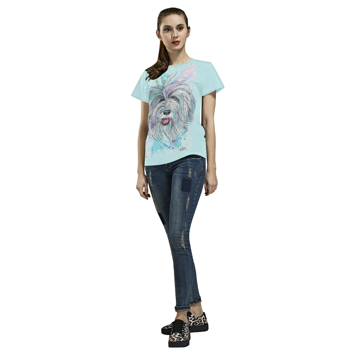 Breezy seabreeze All Over Print T-shirt for Women/Large Size (USA Size) (Model T40)