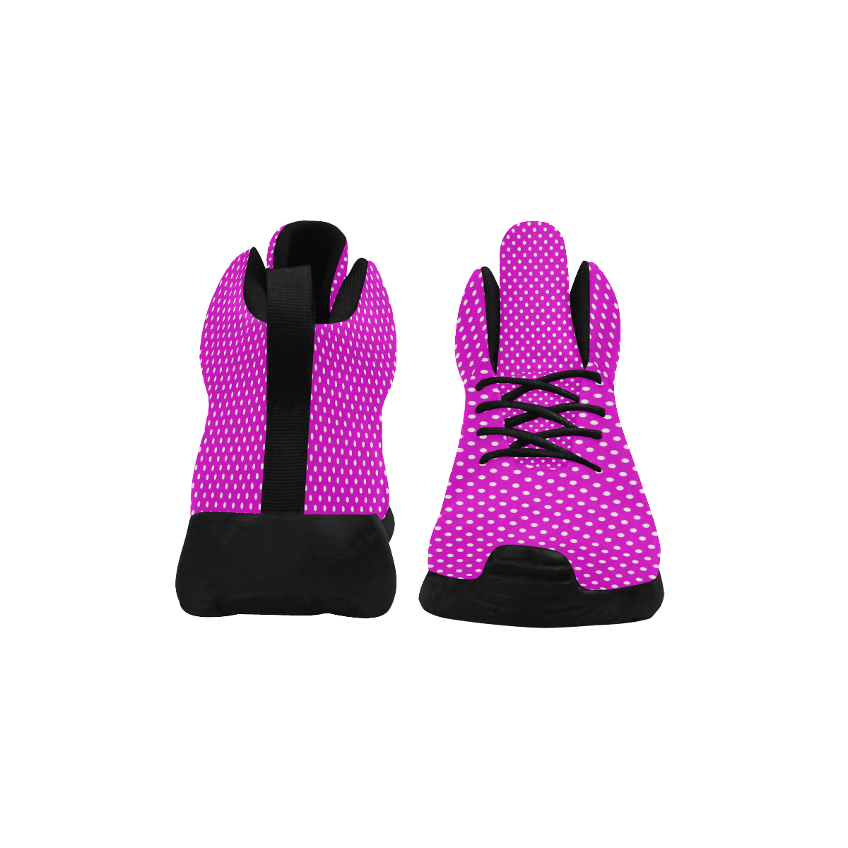 Pink polka dots Women's Chukka Training Shoes (Model 57502)