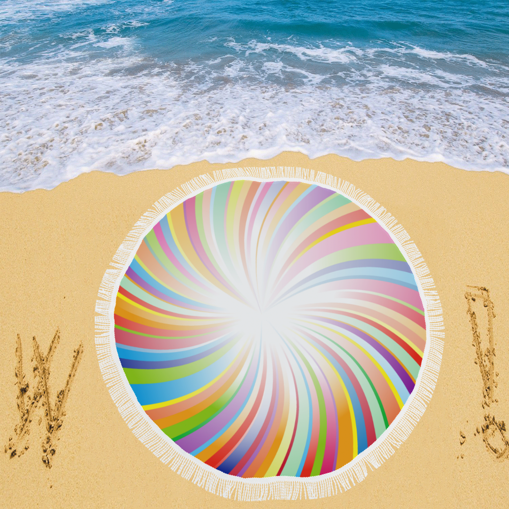 colors vortex Circular Beach Shawl 59"x 59"
