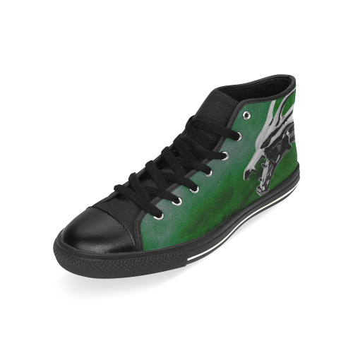 Steel Dragons V1.0 Green High Top Canvas Shoes for Kid (Model 017)