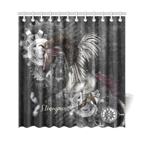 Aweswome steampunk horse with wings Shower Curtain 69"x72"