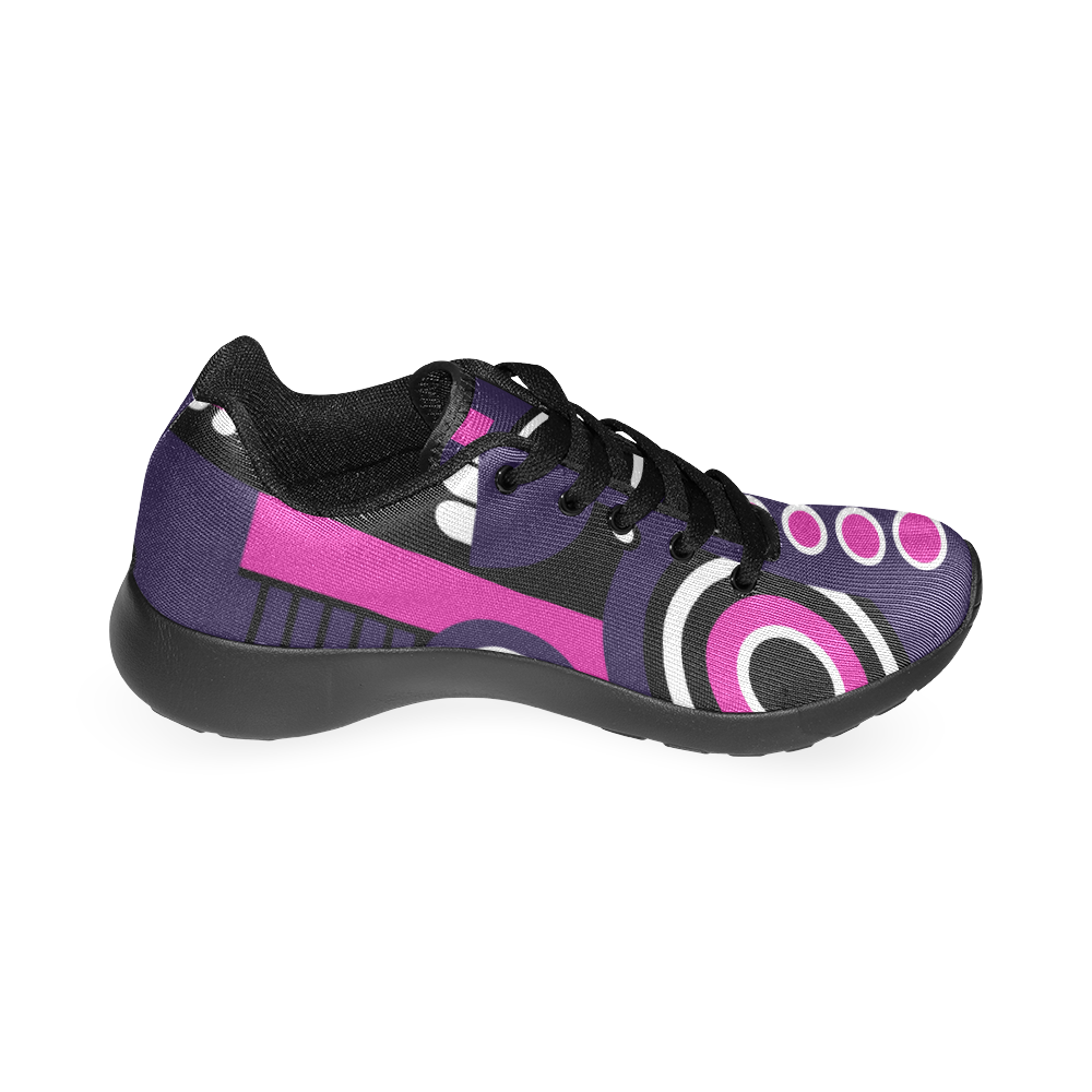 Pink Purple Tiki Tribal Men's Running Shoes/Large Size (Model 020)