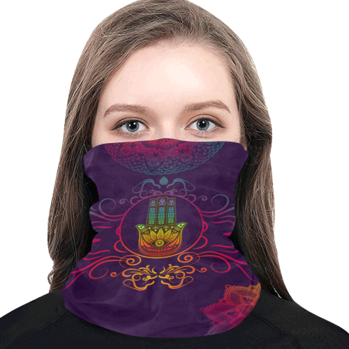 Hamsa Colorful Mandala Multifunctional Dust-Proof Headwear (Pack of 5)