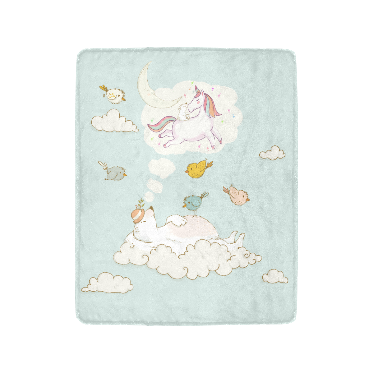 Polar Bear Dreams From An Unicorn Ultra-Soft Micro Fleece Blanket 40"x50"