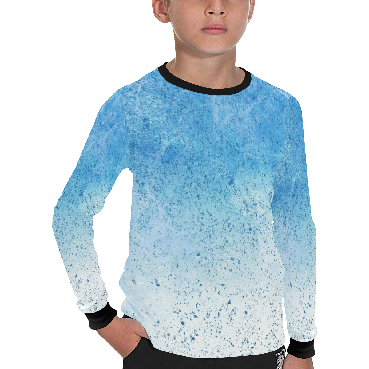 Bubbly Blue Kids' All Over Print Long Sleeve T-shirt (Model T51)