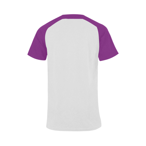 Las Vegas Welcome Sign / Purple Men's Raglan T-shirt Big Size (USA Size) (Model T11)