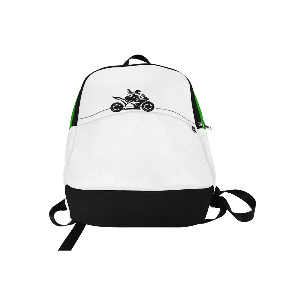 ChickBiker Green Fabric Backpack for Adult (Model 1659)