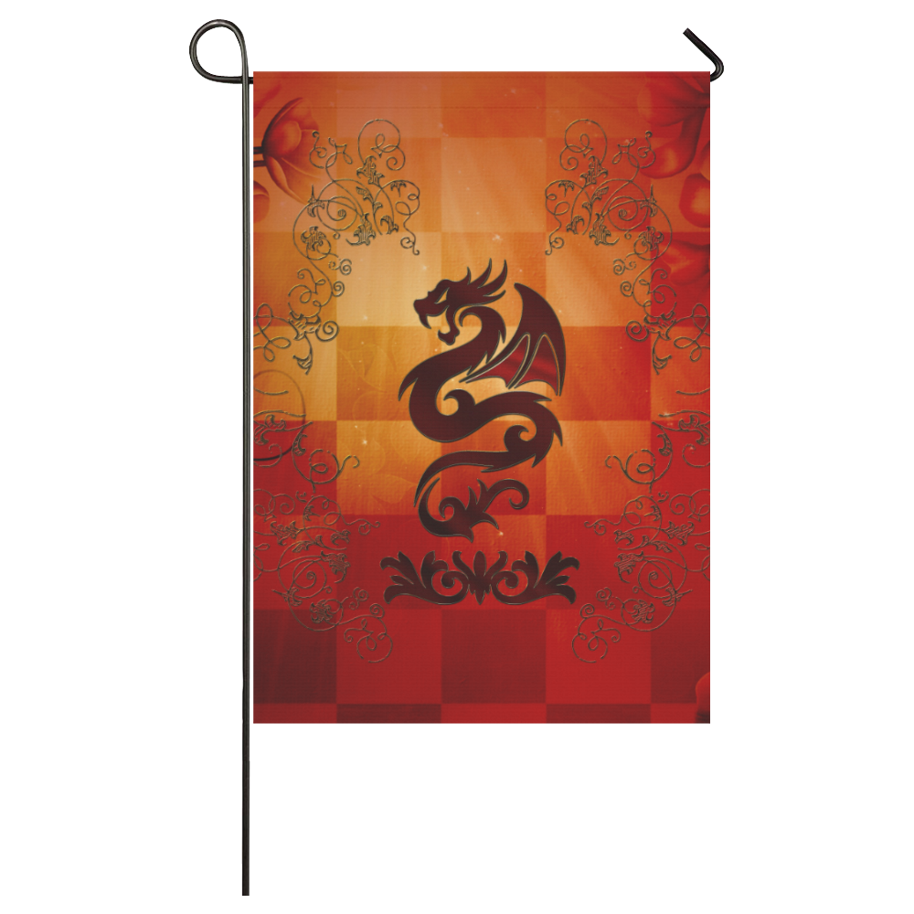 Tribal dragon  on vintage background Garden Flag 28''x40'' （Without Flagpole）