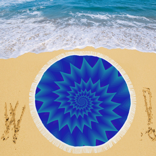 Royal blue vortex Circular Beach Shawl 59"x 59"