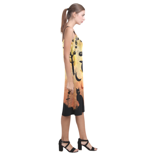 Funny halloween design Alcestis Slip Dress (Model D05)