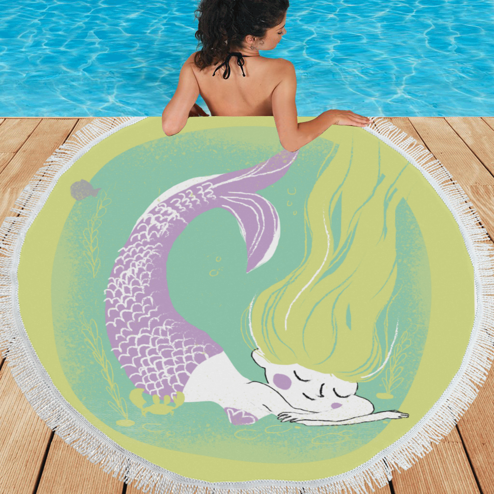Little Mermaid Circular Beach Shawl 59"x 59"
