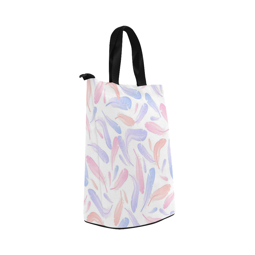 Watercolor Feathers Nylon Lunch Tote Bag (Model 1670)