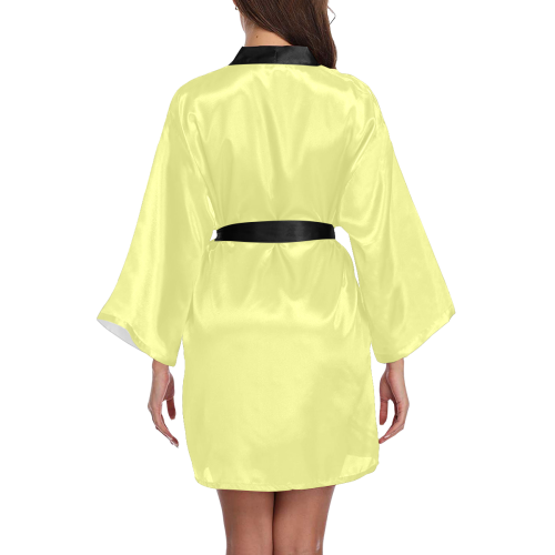color canary yellow Long Sleeve Kimono Robe