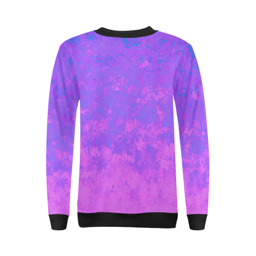 Blue/Purple/Pink Abstract All Over Print Crewneck Sweatshirt for Women (Model H18)