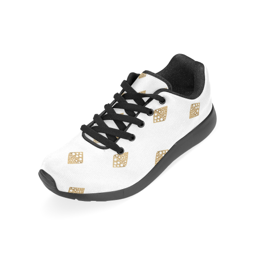 design Blocks : GOLD WITH WHITE Women’s Running Shoes (Model 020)