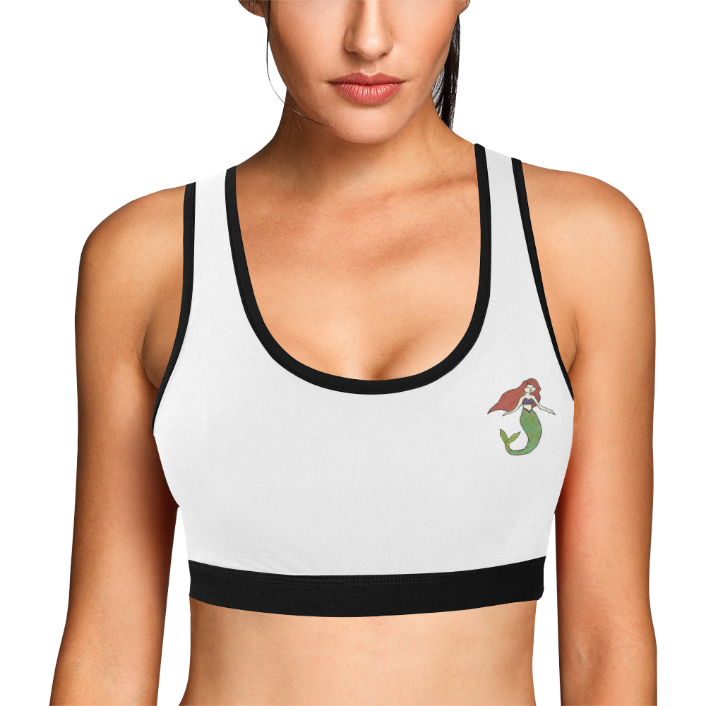 Sports bra with mermaid motif Women's All Over Print Sports Bra (Model T52)