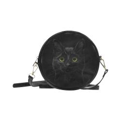 Black Cat Round Sling Bag (Model 1647)