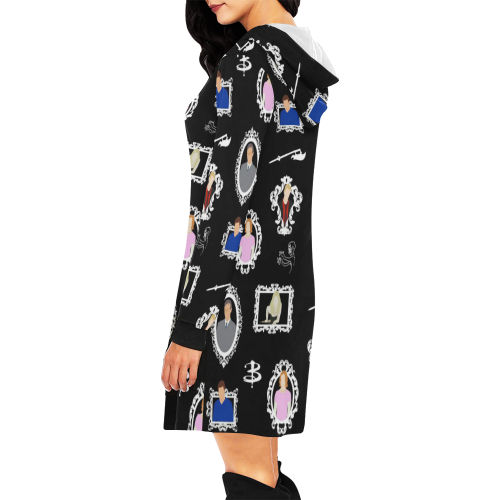 Buffy All Over Print Hoodie Mini Dress (Model H27)