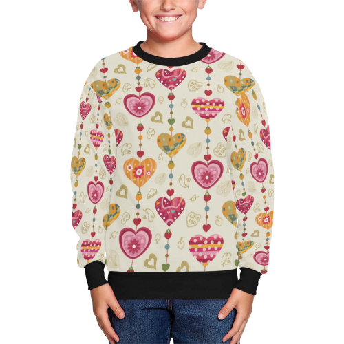 Color heart Kids' All Over Print Sweatshirt (Model H37)