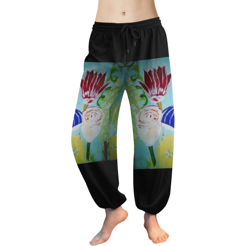 pond flowers Women's All Over Print Harem Pants (Model L18)