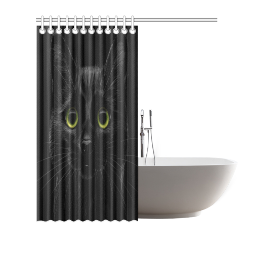 Black Cat Shower Curtain 66"x72"