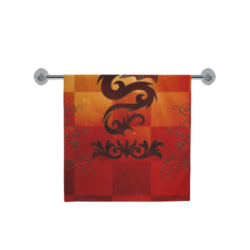 Tribal dragon  on vintage background Bath Towel 30"x56"