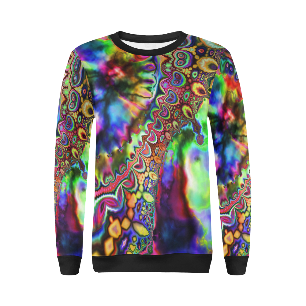 Ride The Rainbow All Over Print Crewneck Sweatshirt for Women (Model H18)