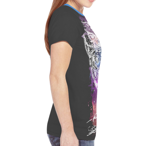 Cosmic Owl - Galaxy - Hipster New All Over Print T-shirt for Women (Model T45)