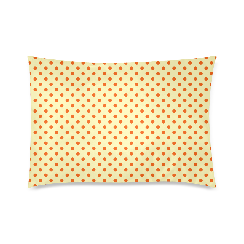 Tangerine Orange Polka Dots on Yellow Custom Zippered Pillow Case 20"x30"(Twin Sides)