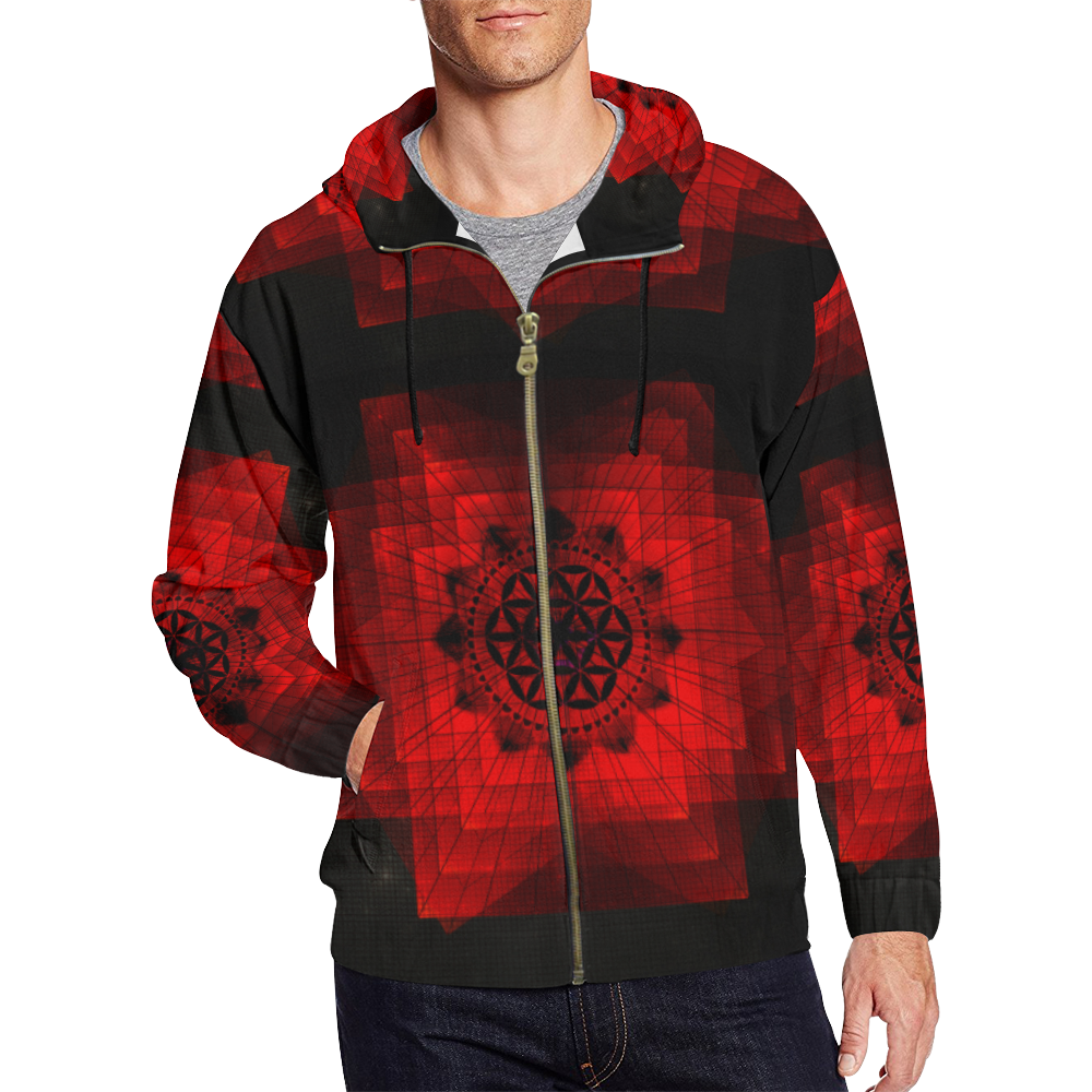 copy All Over Print Full Zip Hoodie for Men/Large Size (Model H14)