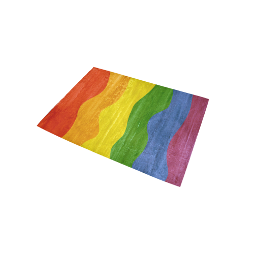 Gay Pride - Rainbow Flag Waves Stripes 3 Area Rug 5'x3'3''
